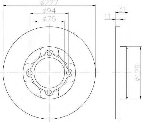 HELLA 8DD 355 100-771 Тормозной диск для MAZDA GLC II (Мазда Глc 2) HELLA 8DD 355 100-771 Тормозной диск для MAZDA GLC II (Мазда Глc 2)