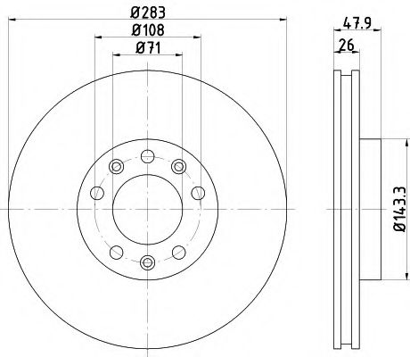 HELLA 8DD 355 120-481 Тормозной диск 