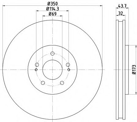 HELLA 8DD 355 122-321 Тормозной диск для MITSUBISHI LANCER (Митсубиши/митсубиси Ланcэр) HELLA 8DD 355 122-321 Тормозной диск для MITSUBISHI LANCER (Митсубиши/митсубиси Ланcэр)
