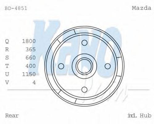 KAVO PARTS BD-4851 Тормозной барабан для MAZDA GLC II (Мазда Глc 2) KAVO PARTS BD-4851 Тормозной барабан для MAZDA GLC II (Мазда Глc 2)
