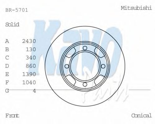 KAVO PARTS BR-5701 Тормозной диск для MITSUBISHI TREDIA (Митсубиши/митсубиси Трэдиа) KAVO PARTS BR-5701 Тормозной диск для MITSUBISHI TREDIA (Митсубиши/митсубиси Трэдиа)