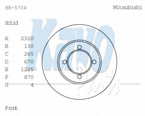 KAVO PARTS BR-5704 Тормозной диск для MITSUBISHI GALANT II (Митсубиши/митсубиси Галант 2) KAVO PARTS BR-5704 Тормозной диск для MITSUBISHI GALANT II (Митсубиши/митсубиси Галант 2)