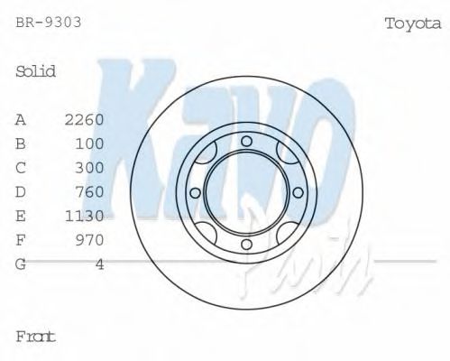 KAVO PARTS BR-9303 Тормозной диск для TOYOTA TERCEL (Тойота/тоета Тэрcэл) KAVO PARTS BR-9303 Тормозной диск для TOYOTA TERCEL (Тойота/тоета Тэрcэл)