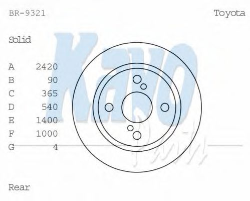KAVO PARTS BR-9321 Тормозной диск для TOYOTA COROLLA FX (Тойота/тоета Cоролла инфинити фх) KAVO PARTS BR-9321 Тормозной диск для TOYOTA COROLLA FX (Тойота/тоета Cоролла инфинити фх)