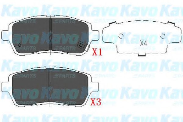 KAVO PARTS KBP-1514 Тормозные колодки для DAIHATSU MATERIA (Дайхатсу Матэриа)