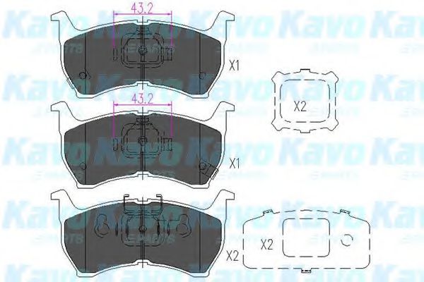 KAVO PARTS KBP-4519 Тормозные колодки для MAZDA 626 II (Мазда 626 2) KAVO PARTS KBP-4519 Тормозные колодки для MAZDA 626 II (Мазда 626 2)