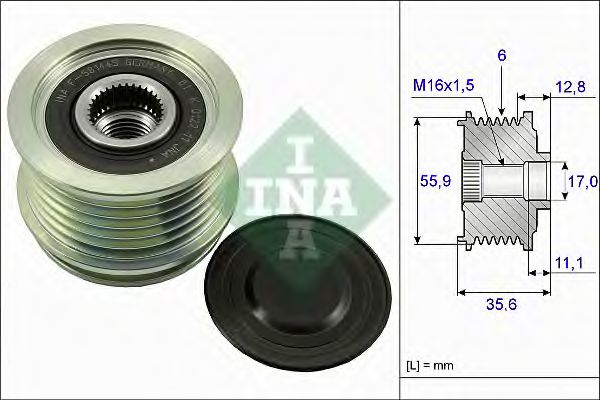 INA 535 0041 10 Механизм свободного хода генератора для AUDI TT (Ауди Тт) INA 535 0041 10 Механизм свободного хода генератора для AUDI TT (Ауди Тт)