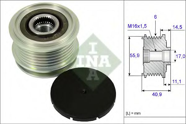 INA 535 0012 10 Механизм свободного хода генератора для VOLKSWAGEN JETTA I (Фольксваген Жэтта и) INA 535 0012 10 Механизм свободного хода генератора для VOLKSWAGEN JETTA I (Фольксваген Жэтта и)