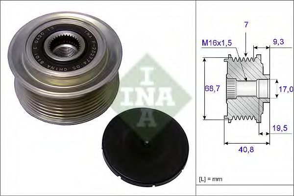 INA 535 0079 10 Механизм свободного хода генератора для HYUNDAI H100 (Хендай Х100) INA 535 0079 10 Механизм свободного хода генератора для HYUNDAI H100 (Хендай Х100)