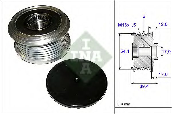 INA 535 0090 10 Механизм свободного хода генератора для FORD FIESTA (Форд Фиэста) INA 535 0090 10 Механизм свободного хода генератора для FORD FIESTA (Форд Фиэста)