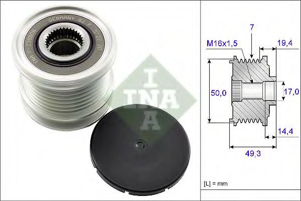 INA 535 0140 10 Механизм свободного хода генератора для MERCEDES-BENZ CLS (Мэрcэдэс-бэнз Слс) INA 535 0140 10 Механизм свободного хода генератора для MERCEDES-BENZ CLS (Мэрcэдэс-бэнз Слс)