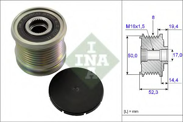 INA 535 0111 10 Механизм свободного хода генератора для MERCEDES-BENZ R-CLASS (Мэрcэдэс-бэнз Р-cласс) INA 535 0111 10 Механизм свободного хода генератора для MERCEDES-BENZ R-CLASS (Мэрcэдэс-бэнз Р-cласс)