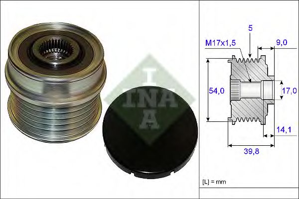 INA 535 0171 10 Механизм свободного хода генератора для FIAT 500 (Фиат 500) INA 535 0171 10 Механизм свободного хода генератора для FIAT 500 (Фиат 500)