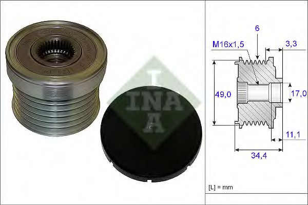INA 535 0183 10 Механизм свободного хода генератора для BMW X5 (Бмв Х5) INA 535 0183 10 Механизм свободного хода генератора для BMW X5 (Бмв Х5)