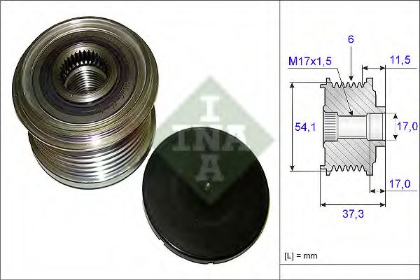 INA 535 0149 10 Механизм свободного хода генератора для PEUGEOT 407 (Пежо 407) INA 535 0149 10 Механизм свободного хода генератора для PEUGEOT 407 (Пежо 407)
