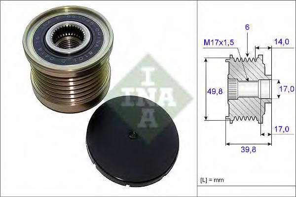 INA 535 0146 10 Механизм свободного хода генератора для NISSAN TIIDA (Ниссан Т2да) INA 535 0146 10 Механизм свободного хода генератора для NISSAN TIIDA (Ниссан Т2да)