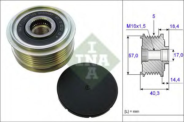 INA 535 0187 10 Механизм свободного хода генератора для HYUNDAI ELANTRA GT (Хендай Элантра джити) INA 535 0187 10 Механизм свободного хода генератора для HYUNDAI ELANTRA GT (Хендай Элантра джити)