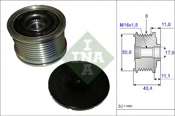 INA 535 0108 10 Механизм свободного хода генератора для MERCEDES-BENZ R-CLASS (Мэрcэдэс-бэнз Р-cласс) INA 535 0108 10 Механизм свободного хода генератора для MERCEDES-BENZ R-CLASS (Мэрcэдэс-бэнз Р-cласс)