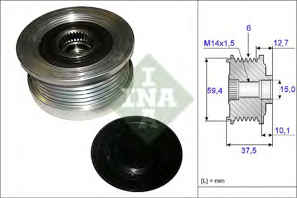 INA 535 0110 10 Механизм свободного хода генератора для HYUNDAI ELANTRA LAVITA (Хендай Элантра лавита) INA 535 0110 10 Механизм свободного хода генератора для HYUNDAI ELANTRA LAVITA (Хендай Элантра лавита)
