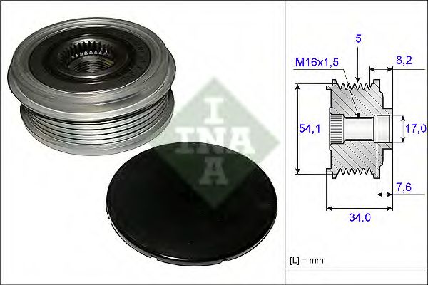 INA 535 0122 10 Механизм свободного хода генератора для FIAT PETRA (Фиат Пэтра) INA 535 0122 10 Механизм свободного хода генератора для FIAT PETRA (Фиат Пэтра)