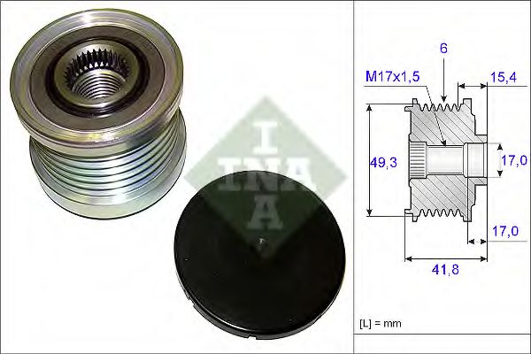 INA 535 0193 10 Механизм свободного хода генератора для PEUGEOT 207 (Пежо 207) INA 535 0193 10 Механизм свободного хода генератора для PEUGEOT 207 (Пежо 207)