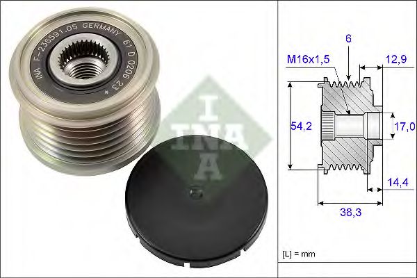 INA 535 0194 10 Механизм свободного хода генератора для PEUGEOT 4008 (Пежо 4008) INA 535 0194 10 Механизм свободного хода генератора для PEUGEOT 4008 (Пежо 4008)
