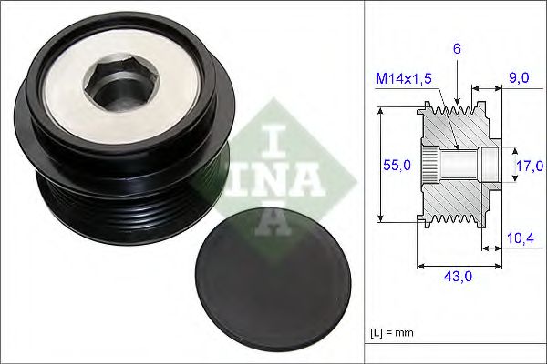 INA 535 0208 10 Механизм свободного хода генератора для TOYOTA-FAW (Тойота/тоета-фав) INA 535 0208 10 Механизм свободного хода генератора для TOYOTA-FAW (Тойота/тоета-фав)
