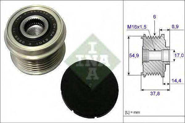 INA 535 0217 10 Механизм свободного хода генератора для HYUNDAI SANTA FE III (Хендай Санта фэ3) INA 535 0217 10 Механизм свободного хода генератора для HYUNDAI SANTA FE III (Хендай Санта фэ3)
