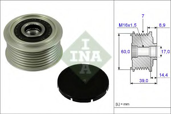 INA 535 0245 10 Механизм свободного хода генератора для HYUNDAI H100 (Хендай Х100) INA 535 0245 10 Механизм свободного хода генератора для HYUNDAI H100 (Хендай Х100)