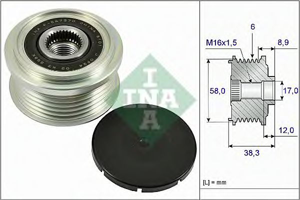 INA 535 0266 10 Механизм свободного хода генератора для KIA MORNING (Киа Морнинг) INA 535 0266 10 Механизм свободного хода генератора для KIA MORNING (Киа Морнинг)