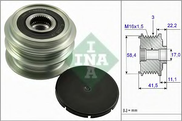 INA 535 0269 10 Механизм свободного хода генератора для RENAULT LOGAN II (Рено Логан 2) INA 535 0269 10 Механизм свободного хода генератора для RENAULT LOGAN II (Рено Логан 2)