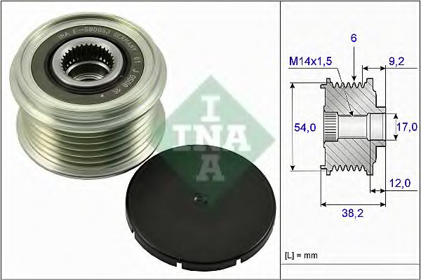 INA 535 0263 10 Механизм свободного хода генератора для HYUNDAI GRAND SANTA F (Хендай Гранд санта ф) INA 535 0263 10 Механизм свободного хода генератора для HYUNDAI GRAND SANTA F (Хендай Гранд санта ф)