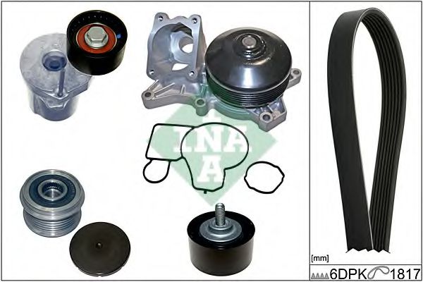 INA 529 0048 30 Водяной насос + комплект ручейковых ремней 