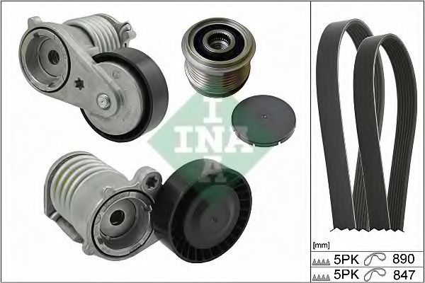 INA 529 0122 10 Поликлиновой ременный комплект для VOLVO V50 (Вольво V50) INA 529 0122 10 Поликлиновой ременный комплект для VOLVO V50 (Вольво V50)