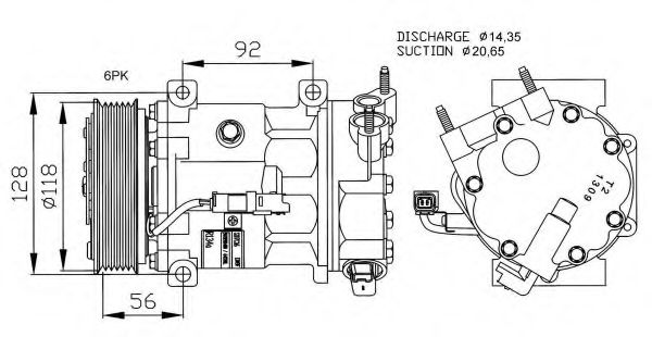 NRF 32240G Компрессор, кондиционер для PEUGEOT 207 (Пежо 207) NRF 32240G Компрессор, кондиционер для PEUGEOT 207 (Пежо 207)