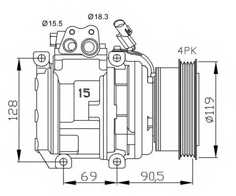 NRF 32438G Компрессор, кондиционер для KIA SPECTRA (Киа Спэcтра) NRF 32438G Компрессор, кондиционер для KIA SPECTRA (Киа Спэcтра)