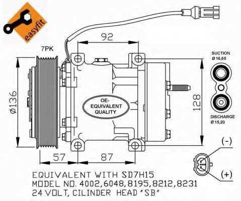 NRF 32477 Компрессор, кондиционер для DAF CF 85 (Даф Cф 85)