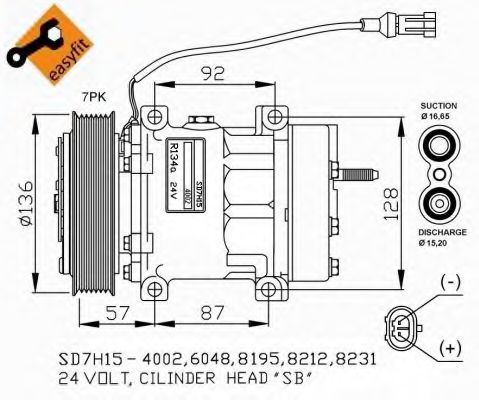 NRF 32477G Компрессор, кондиционер для DAF CF 85 (Даф Cф 85)