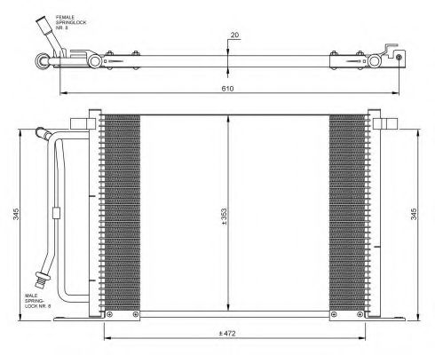 NRF 35250 Конденсатор, кондиционер для FORD FIESTA (Форд Фиэста) NRF 35250 Конденсатор, кондиционер для FORD FIESTA (Форд Фиэста)