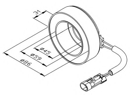 NRF 38475 Катушка, электромагнитное сцепление - копрессор 