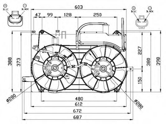 NRF 47673 Вентилятор, охлаждение двигателя для TOYOTA PRIUS (Тойота/тоета Приус) NRF 47673 Вентилятор, охлаждение двигателя для TOYOTA PRIUS (Тойота/тоета Приус)