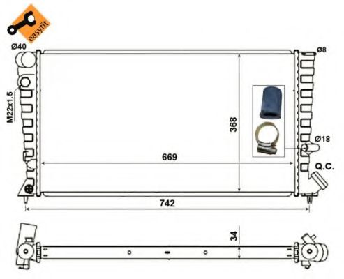 NRF 519510 Радиатор, охлаждение двигателя для PEUGEOT (Пежо) NRF 519510 Радиатор, охлаждение двигателя для PEUGEOT (Пежо)