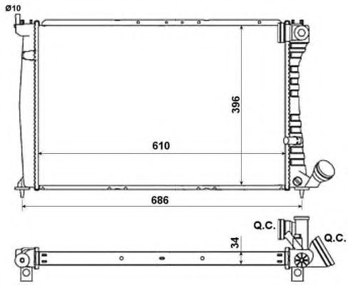 NRF 519602 Радиатор, охлаждение двигателя для CITROëN (Cитроëн) NRF 519602 Радиатор, охлаждение двигателя для CITROëN (Cитроëн)