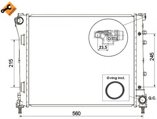 NRF 53527 Радиатор, охлаждение двигателя для FIAT 500 C (Фиат 500 c) NRF 53527 Радиатор, охлаждение двигателя для FIAT 500 C (Фиат 500 c)