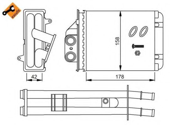 NRF 53641 Теплообменник, отопление салона для FIAT 500 C (Фиат 500 c) NRF 53641 Теплообменник, отопление салона для FIAT 500 C (Фиат 500 c)