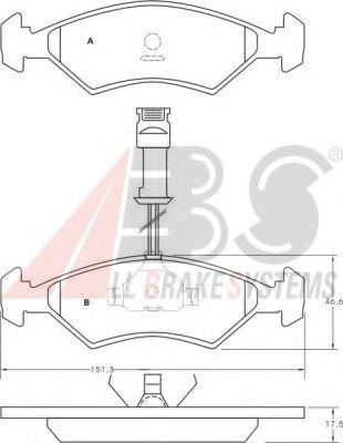 A.B.S. 36459 OE Тормозные колодки для FORD ORION II (Форд Орион 2) A.B.S. 36459 OE Тормозные колодки для FORD ORION II (Форд Орион 2)
