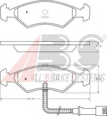 A.B.S. 36485 Тормозные колодки для FORD FIESTA (Форд Фиэста) A.B.S. 36485 Тормозные колодки для FORD FIESTA (Форд Фиэста)