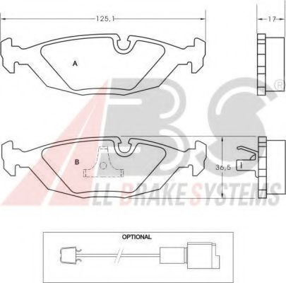 A.B.S. 36489 OE Тормозные колодки для BMW (Бмв) A.B.S. 36489 OE Тормозные колодки для BMW (Бмв)