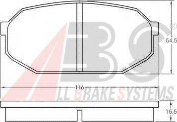 A.B.S. 36511 Тормозные колодки для MITSUBISHI STARION (Митсубиши/митсубиси Старион) A.B.S. 36511 Тормозные колодки для MITSUBISHI STARION (Митсубиши/митсубиси Старион)