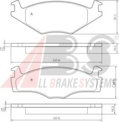 A.B.S. 36540 OE Тормозные колодки для VOLKSWAGEN POLO (Фольксваген Поло) A.B.S. 36540 OE Тормозные колодки для VOLKSWAGEN POLO (Фольксваген Поло)